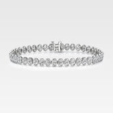 Lab Grown Oval Bezel Tennis Bracelet