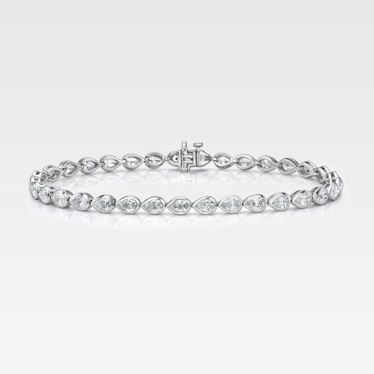 Lab Grown Pear Bezel Tennis Bracelet