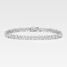 Lab Grown Heart Shape Bezel Tennis Bracelet